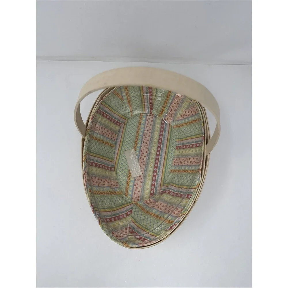 Longaberger 2009 Large Easter Egg Shape Whitewash Basket Liner & Protector Tie